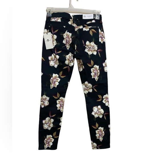 7 For all Mankind Floral Skinny Ankle Pants Size 28 - Picture 2 of 5
